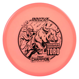 Innova Disc Golf Team Champion Series Rasmus Saukkoriipi Proto Glow Champion Toro 4/2/1/3 Pink Glow/Black 173 grams