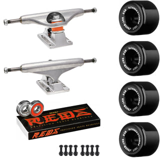 Independent Skateboard Package - 149 (8.5") Trucks, Powell Peralta Rat Bones Black Wheels, Bones Reds