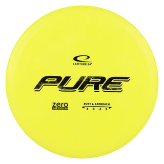 Latitude 64 Disc Golf Zero Medium Pure Putter 3/3/-1/1 Yellow/Black 173 grams
