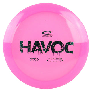 Latitude 64 Disc Golf Opto Havoc Distance Driver 13/5/-1/3 Pink Flake/Green 173 grams
