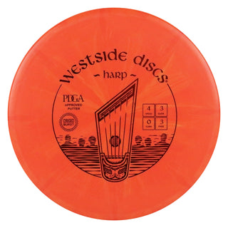 Westside Discs Disc Golf Origio Burst Harp Midrange 4/3/0/3 Blood Orange/Orange 174 grams