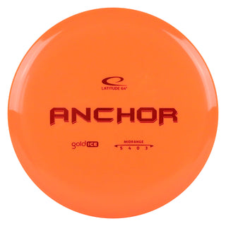 Latitude 64 Disc Golf Gold Ice Anchor Midrange 5/4/0/3 Orange/Red 180 grams