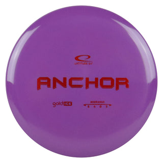 Latitude 64 Disc Golf Gold Ice Anchor Midrange 5/4/0/3 Purple/Red 180 grams