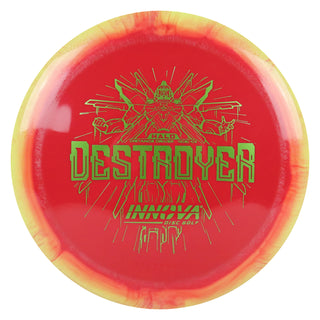 Innova Disc Golf Halo Star Destroyer Distance Driver 12/5/-1/3 Yellow Red/Olive 164 grams