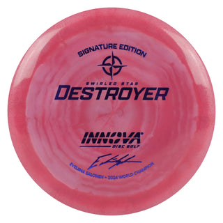 Innova Disc Golf Evelina Salonen 2024 World Champion Swirled Star Destroyer Distance Driver 12/5/-1/3 Red/Indigo 149 grams