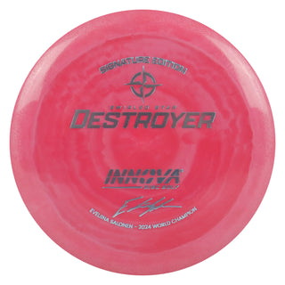 Innova Disc Golf Evelina Salonen 2024 World Champion Swirled Star Destroyer Distance Driver 12/5/-1/3 Red/Silver 150 grams
