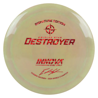 Innova Disc Golf Evelina Salonen 2024 World Champion Swirled Star Destroyer Distance Driver 12/5/-1/3 Brown/Red Shatter 158 grams