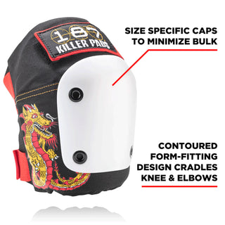 187 Skateboard Pads Steve Caballero Knee/Wrist/Elbow Combo Cab Dragon Size S/M