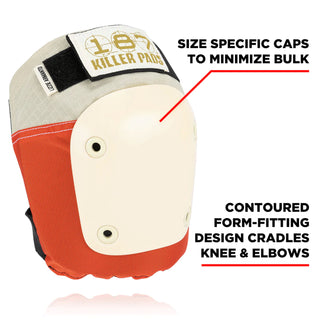 187 Skateboard Pads Lizzie Armanto Knee/Wrist/Elbow Combo Blood Orange Size L/XL
