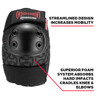 187 Killer Pads Skateboard Combo Pack Independent Knee/Elbow Black Size XS