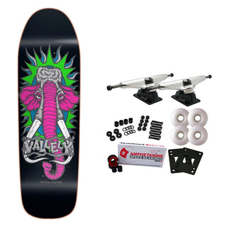 New Deal Skateboard Complete Vallely Mammoth Screen Print Neon 9.5" x 32.2"
