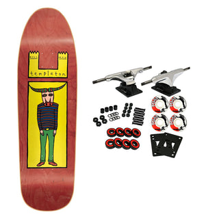 New Deal Skateboard Complete Templeton Bullman Screen Print Red 9.35" x 31.9"