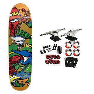 New Deal Skateboard Complete Knigge DSV Screen Print Orange 8.6" x 31.8"