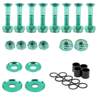 Dime Bag Skateboard Truck 1" Green Hardware Refresh Kit with Nuts, Spacers, Washers