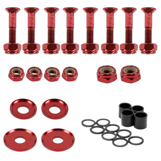 Dime Bag Skateboard Truck 1" Red Hardware Refresh Kit with Nuts, Spacers, Washers