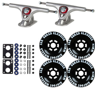 Paris Longboard Trucks, Wheels, Hardware, and Abec 7 Bearings Kit - V2 180 Raw + Bigfoot 97mm 78A Black