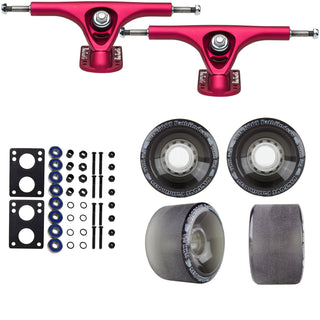 Paris Longboard Trucks, Wheels, Hardware, and Abec 7 Bearings Kit - V2 180 Fuschia + Bigfoot 70mm 80A Black