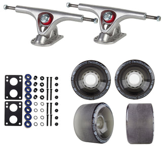 Paris Longboard Trucks, Wheels, Hardware, and Abec 7 Bearings Kit - V2 180 Raw + Bigfoot 70mm 80A Black