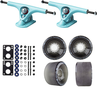 Paris Longboard Trucks, Wheels, Hardware, and Abec 7 Bearings Kit - V2 180 Blue + Bigfoot 70mm 80A Black