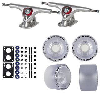 Paris Longboard Trucks, Wheels, Hardware, and Abec 7 Bearings Kit - V2 180 Raw + Bigfoot 70mm 80A Clear
