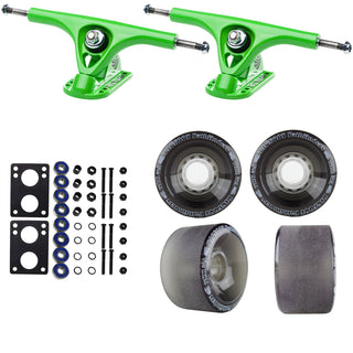 Paris Longboard Trucks, Wheels, Hardware, and Abec 7 Bearings Kit - V2 180 Green + Bigfoot 70mm 80A Black