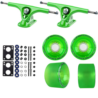 Paris Longboard Trucks, Wheels, Hardware, and Abec 7 Bearings Kit - V2 180 Green + Bigfoot 70mm 80A Green