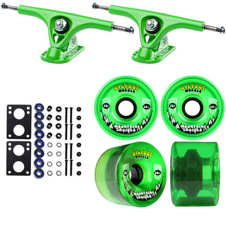 Paris Longboard Trucks, Wheels, Hardware, and Abec 7 Bearings Kit - V2 180 Green + Bigfoot 76mm 80A Green