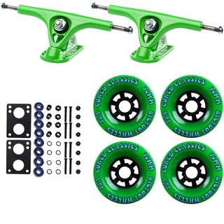 Paris Longboard Trucks, Wheels, Hardware, and Abec 7 Bearings Kit - V2 180 Green + Bigfoot 90mm 78A Green