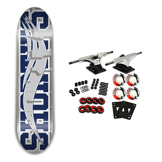 Shorty's Skateboard Complete Skate Block Grey/Blue 8.5"