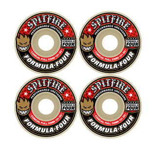 Spitfire Skateboard Wheels 53mm 101A F4 Conical Full with Bronson Pro G3 Bearings