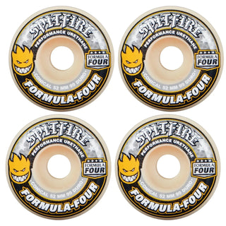 Spitfire Skateboard Wheels 52mm 99A F4 Conical with Bronson Pro G3 Bearings