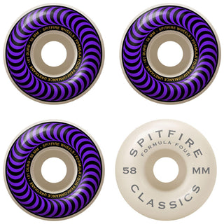 Spitfire Wheels F4 Classics 101A Purple/White 58mm