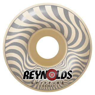 Spitfire Skateboard Wheels 52mm 93A Reynolds Formula 4 Classics with Bronson Pro G3 Bearings