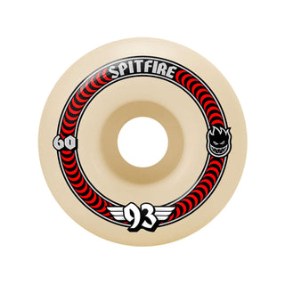 Spitfire Skateboard Wheels 60mm F4 Soft Sliders 93A Classics Natural