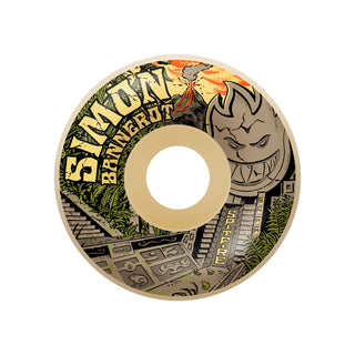 Spitfire Skateboard Wheels 54mm F4 Soft Sliders 93A Radial Full Simon Bannerot Natural