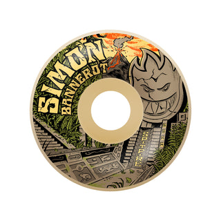 Spitfire Skateboard Wheels 58mm F4 Soft Sliders 93A Radial Full Simon Bannerot Natural
