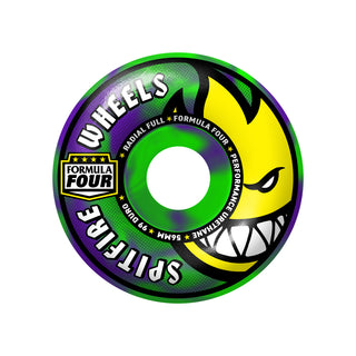 Spitfire Skateboard Wheels 56mm F4 99A Radial Full Neon Green/Purple