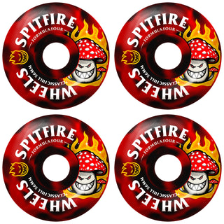 Spitfire Skateboard Wheels 56mm F4 Shroom Bighead Classic Full 99A Black/Red Swirl