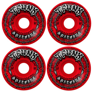 Spitfire Skateboard Wheels 57mm F4 97A T-Funk Raw Radial Full Red