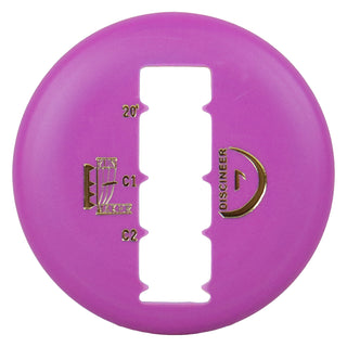 Discineer Run Maker Disc Golf Distance Estimating Mini Marker for Circle 1 & 2 - Purple/Gold