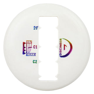 Discineer Run Maker Disc Golf Distance Estimating Mini Marker for Circle 1 & 2 - White/Rainbow
