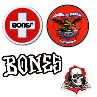 4-Pack Skateboard Stickers - Bones, Powell Peralta