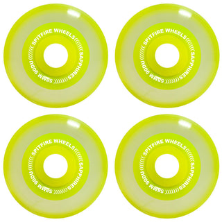 Spitfire Skateboard Wheels 58mm 90A Sapphire Conical Full Neon Yellow