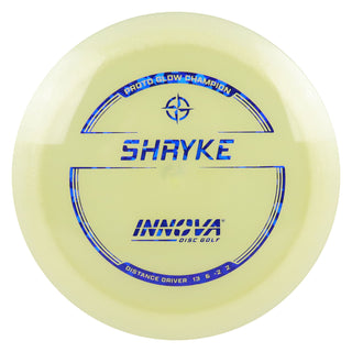 Innova Disc Golf Proto Glow Champion Shryke Distance Driver 13/6/-2/2 Glow/Navy Shatter 166 grams