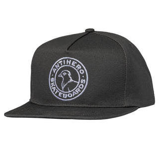 Anti Hero Skateboards Hat Basic Pigeon Round Snapback Charcoal