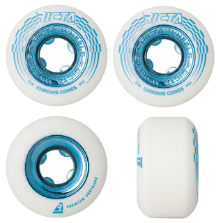 Ricta Skateboard Wheels 53mm Chrome Core 99A White/Teal