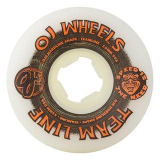 OJ Skateboard Wheels 55mm Team Line Original Hardline 99A White Black/Orange