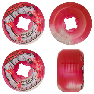 OJ Wheels Skateboard Wheels 54mm DNA Curbsucker Bloodsuckers 95A Red Clear Swirl
