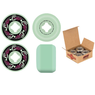Slime Balls Skateboard Wheels and Independent Bearings Combo 54mm Screaming Hand Speed Balls 99A Glow