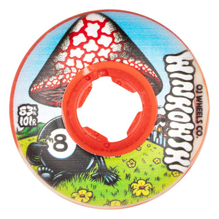 OJ Skateboard Wheels 53mm Erick Winkowski Mushroom Elite EZ Edge 101A White/Red Swirl